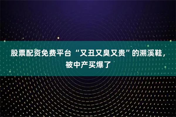 股票配资免费平台 “又丑又臭又贵”的溯溪鞋，被中产买爆了